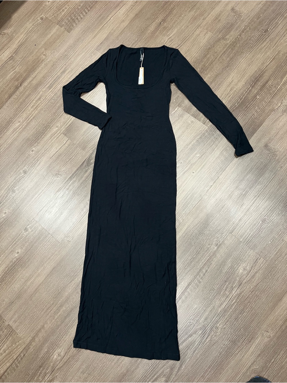 SKIMS Black Long Sleeve Maxi Jumpsuit